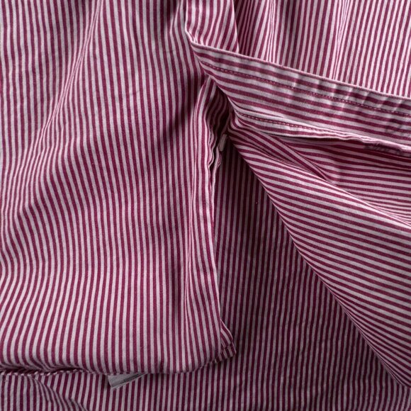 Gitman Bros Long Sleeve Button Up Shirt XL Italy Made Striped Red Adult - Picture 9 of 13
